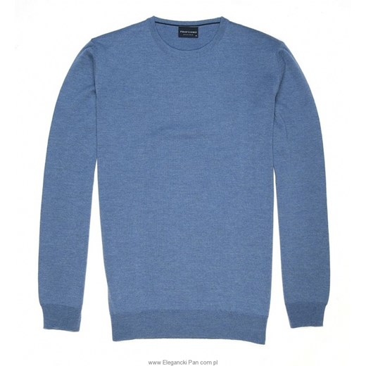 Sweter / pulower O-neck z wełny z merynosów jasnoniebieski