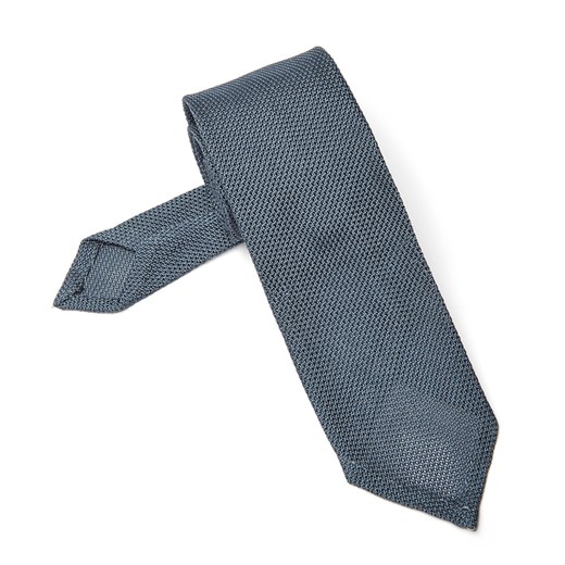 Elegancki stalowoniebieski krawat z grenadyny bez podszewki