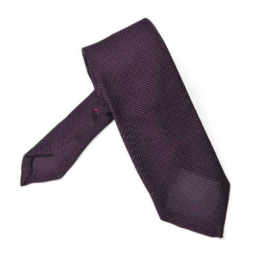 Elegancki fioletowy krawat z grenadyny bez podszewki