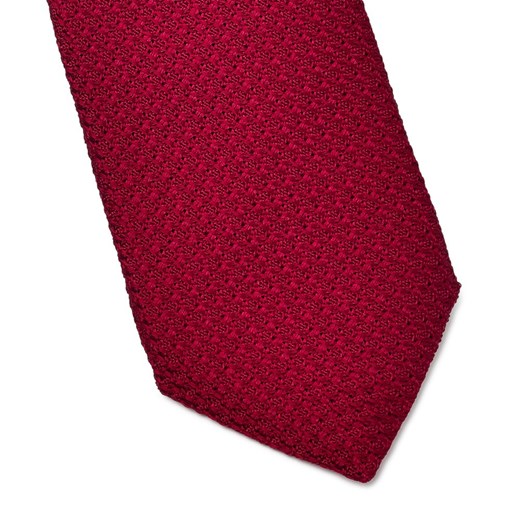 Elegancki czerwony krawat VAN THORN z grenadyny garza grossa DŁUGI