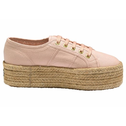 Espadryle damskie Superga wiązane na platformie 