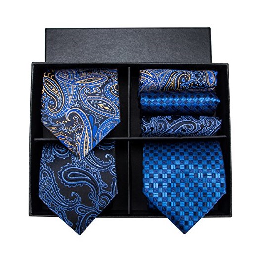 hi-Tie krawat męski rozmiar uniwersalny -  jeden rozmiar niebieski