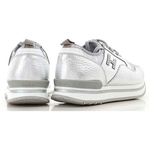 Buty sportowe dziecięce Hogan sznurowane srebrne wiosenne skórzane 
