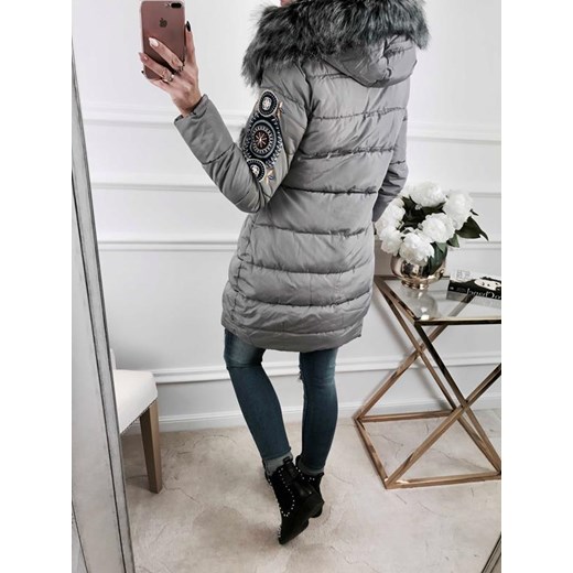 KURTKA PUCHOWA DAMSKA HAFT GREY Kenza.pl S