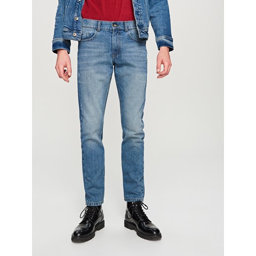 Reserved - Jeansowe spodnie z przetarciami - Niebieski