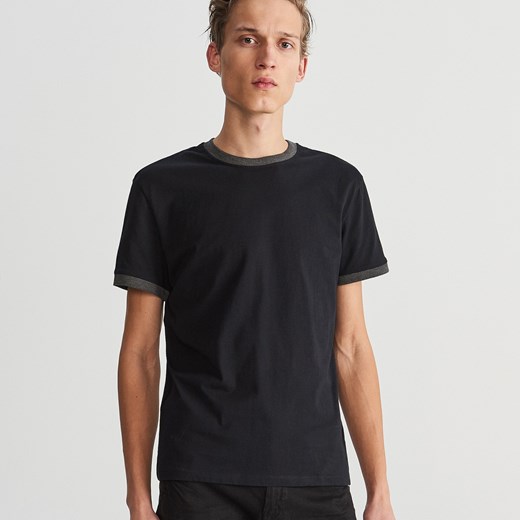 Reserved - T-shirt ze ściągaczami - Czarny Reserved  XXL 