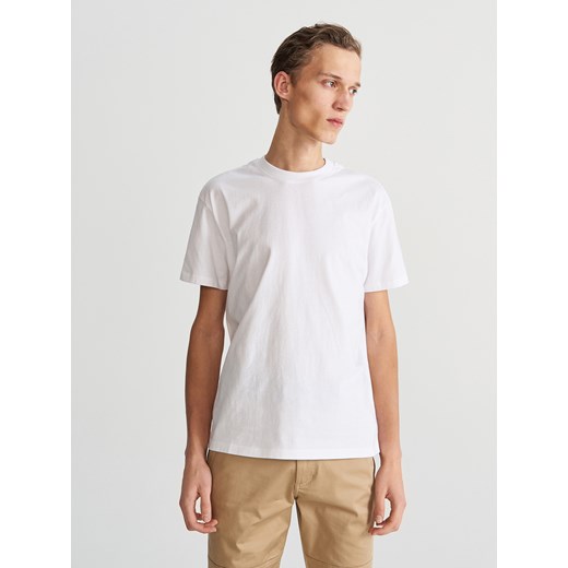 Reserved - Gładki T-shirt - Biały  Reserved S 