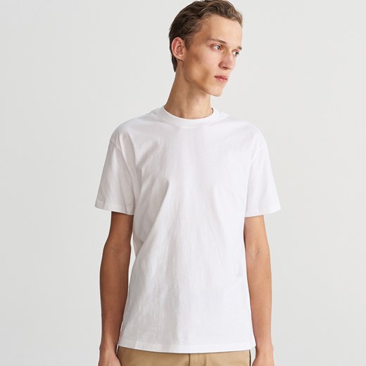 Reserved - Gładki T-shirt - Biały Reserved  M 
