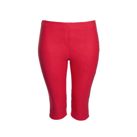 Czerwone krótsze spodnie z wysokim stanem   46 Modne Duże Rozmiary