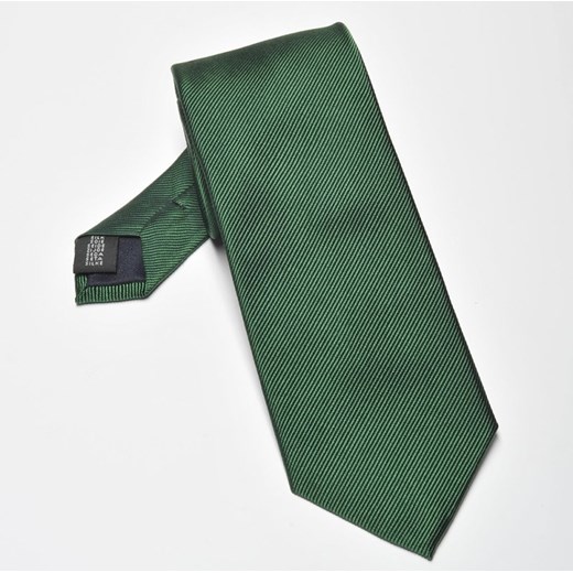 Krawat jedwabny butelkowa zieleń, wąski 6,5cm