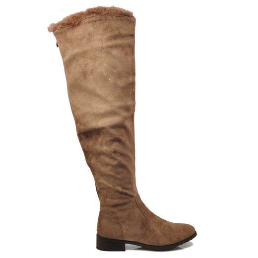 Zamszowe kozaki damskie KHAKI /B1-2 2735 S493/  C'M Paris 41 pantofelek24.pl