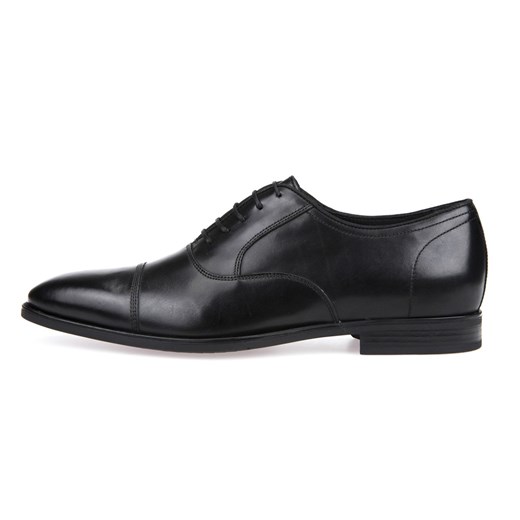 Czarne buty eleganckie męskie Geox skórzane sznurowane 