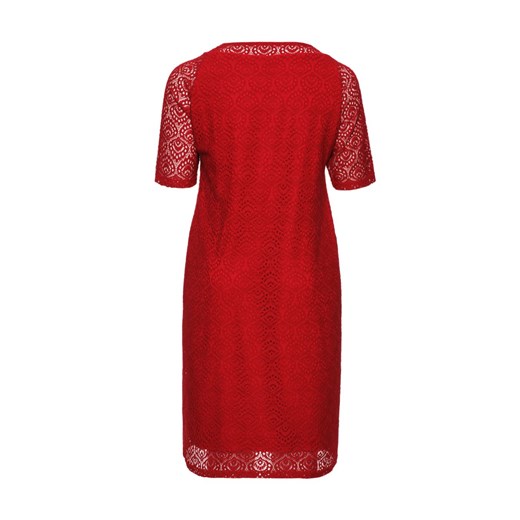 Czerwona koronkowa sukienka na podszewce   54 wyprzedaż Modne Duże Rozmiary 