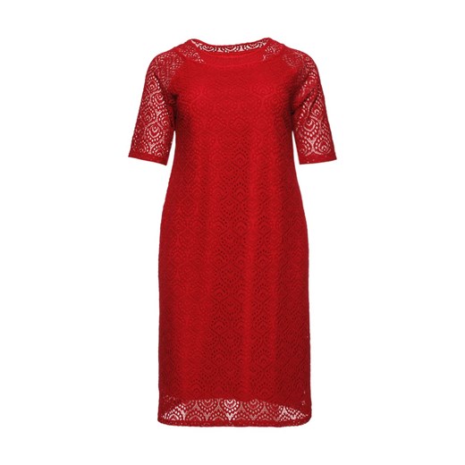 Czerwona koronkowa sukienka na podszewce   58 wyprzedaż Modne Duże Rozmiary 