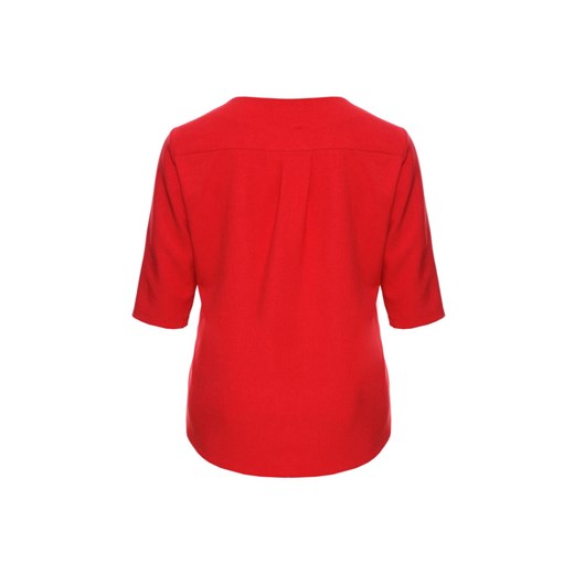 Lniana luźna bluzka intensywna czerwień   54 Modne Duże Rozmiary