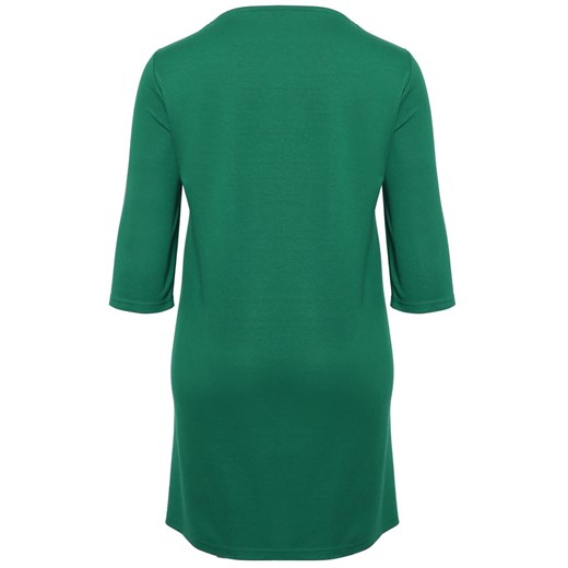 Sukienka na spacer zielona midi z długim rękawem 