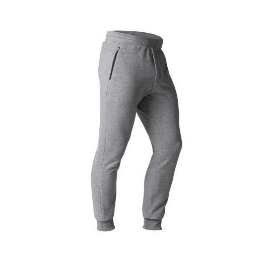 Spodnie dresowe slim Gym & Pilates 500 zip męskie