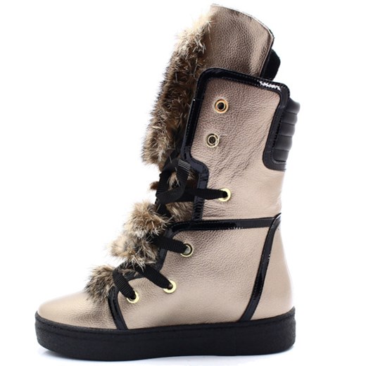 Śniegowce damskie Ulmani Shoes skórzane sznurowane 