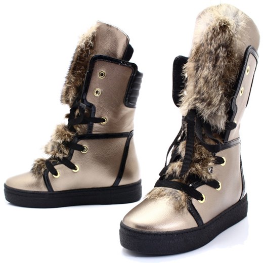 Śniegowce damskie Ulmani Shoes casual sznurowane skórzane 