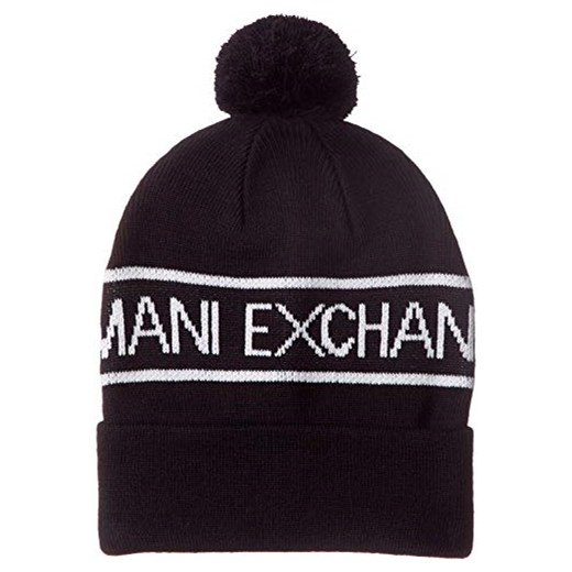 Armani Exchange męska czapka z dzianiny Cold Weather Hat, czarna (Black 1510), One Size (rozmiar producenta: TU)  Armani sprawdź dostępne rozmiary Amazon