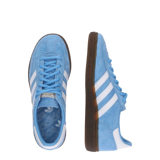 Trampki damskie niebieskie Adidas Originals gładkie sportowe sznurowane skórzane z niską cholewką 