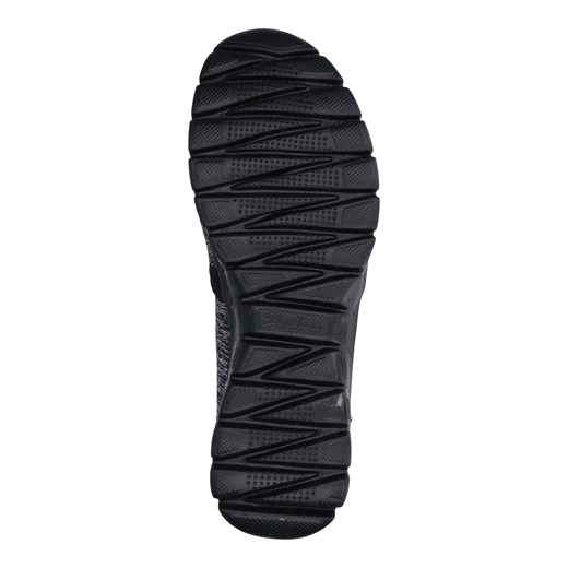 Buty sportowe damskie czarne Skechers sneakersy w stylu młodzieżowym bez zapięcia w abstrakcyjnym wzorze płaskie 
