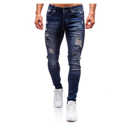 Spodnie jeansowe męskie granatowe Denley 1033  Denley 30 promocyjna cena  