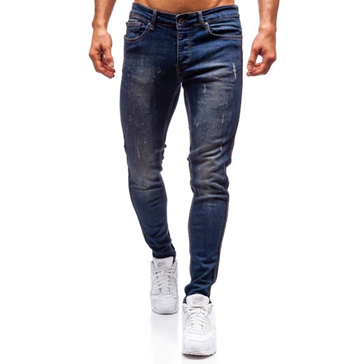 Granatowe jeansy męskie Denley casual 