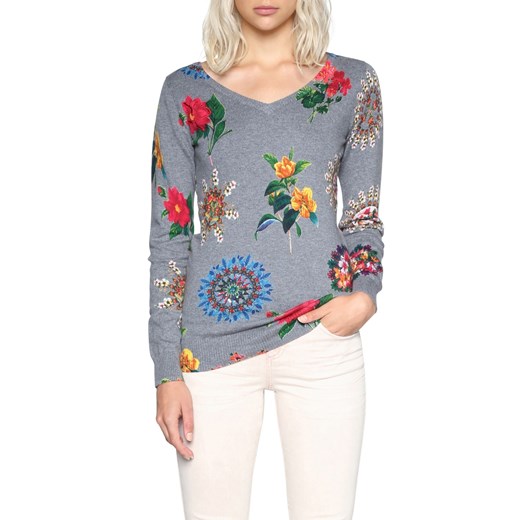 Sweter damski Desigual w kwiaty 