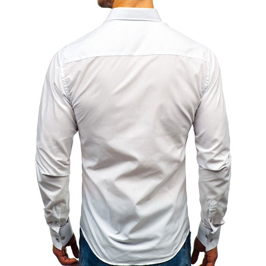 Koszula męska elegancka z długim rękawem biała Bolf 8839 Denley  L okazja  