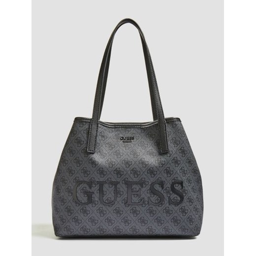 Shopper bag Guess średnia z nadrukiem ze skóry ekologicznej 