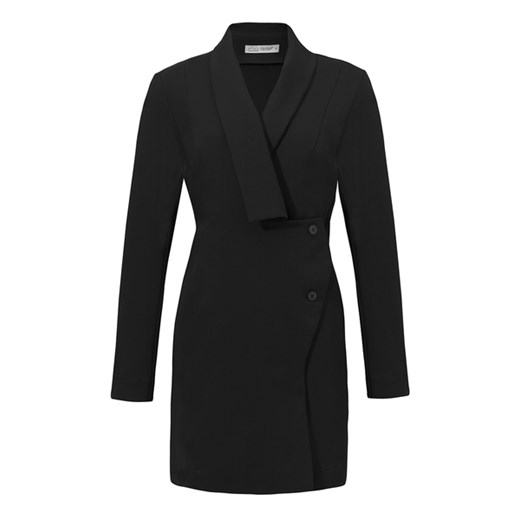 Czarna sukienka Risk Made In Warsaw elegancka dopasowana gładka bawełniana 