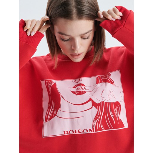 Cropp - Bluza z Walentynkowej kolekcji - Czerwony Cropp  M 