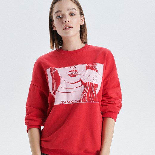 Cropp - Bluza z Walentynkowej kolekcji - Czerwony  Cropp S 