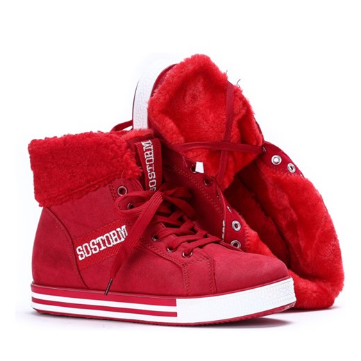 Czerwone sneakersy Charlee - Obuwie  Royalfashion.pl 37 
