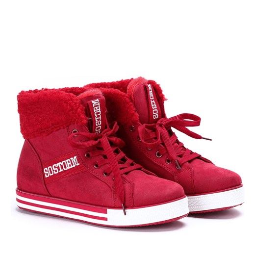 Czerwone sneakersy Charlee - Obuwie Royalfashion.pl  41 
