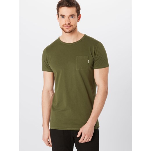 Scotch&Soda t-shirt męski zielony bez wzorów jerseyowy 