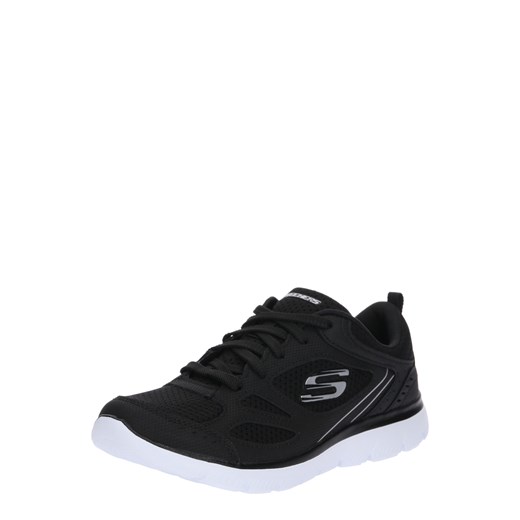 Buty sportowe damskie czarne Skechers sneakersy młodzieżowe bez wzorów 