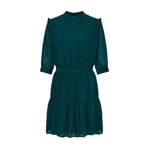 Sukienka zielona Sessun bez wzorów z golfem 