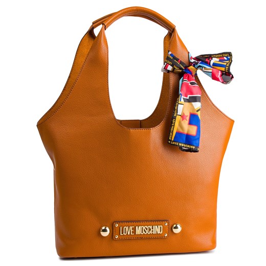 Shopper bag Love Moschino casual brązowa na ramię 