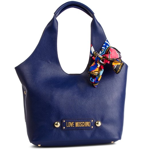 Shopper bag Love Moschino niebieska na ramię 