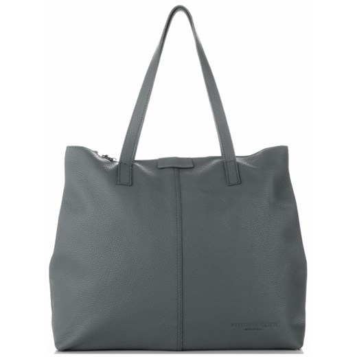 Shopper bag Vittoria Gotti szara bez dodatków casual matowa duża 