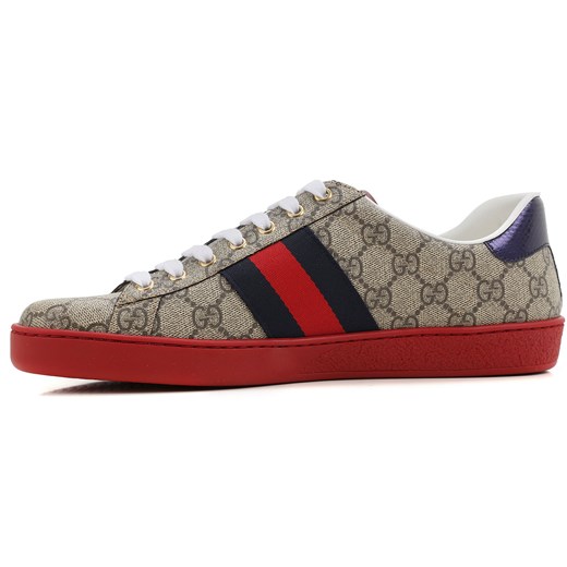 Trampki męskie Gucci brązowe sznurowane młodzieżowe 