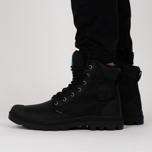 Buty zimowe męskie Palladium czarne skórzane sportowe sznurowane 