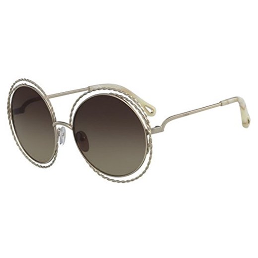 Okulary przeciwsłoneczne Chloé carlina Twist ce114st złoty/Brown tekst cieniowany damskie okulary Chloe'  sprawdź dostępne rozmiary Amazon wyprzedaż 