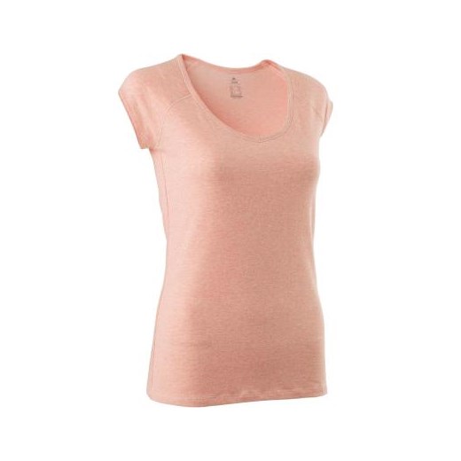 Różowa bluzka sportowa Domyos bez wzorów z lyocellu 