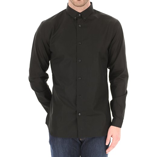 Koszula męska Christian Dior bez wzorów z kołnierzykiem button down casual 