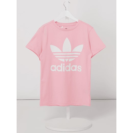 Bluzka dziewczęca Adidas Originals różowa z krótkim rękawem bawełniana 