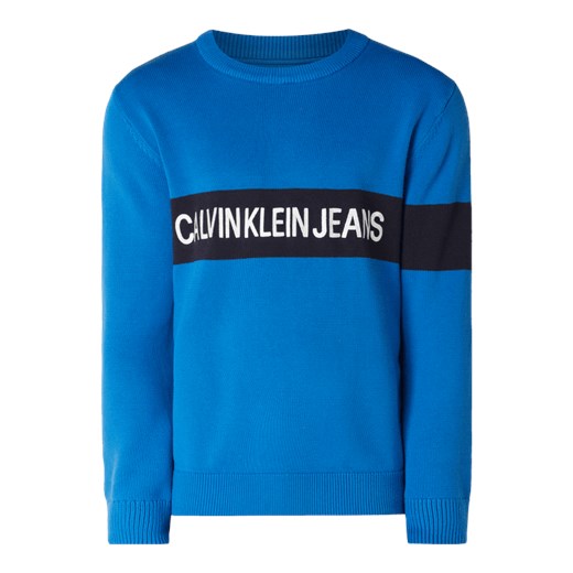 Sweter z wyhaftowanym logo  Calvin Klein L Peek&Cloppenburg 