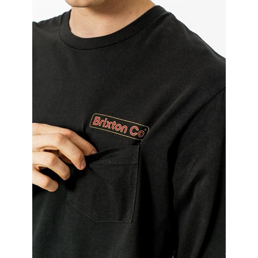T-shirt męski czarny Brixton z długimi rękawami casual 